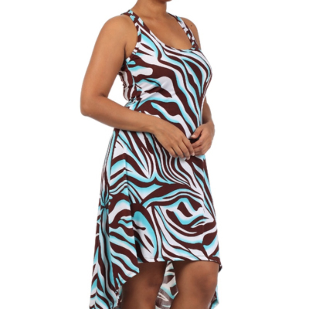 Womens High Low Animal Print Casual Dress NWOT